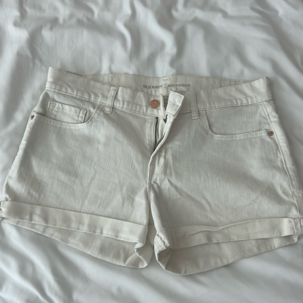White Jean Shorts